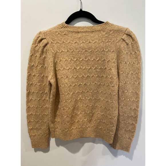 Greylin Sweater Women Small Tan Knit Stretch Cut Out Wool Indie Y2K Boho Cottage - Picture 2 of 7